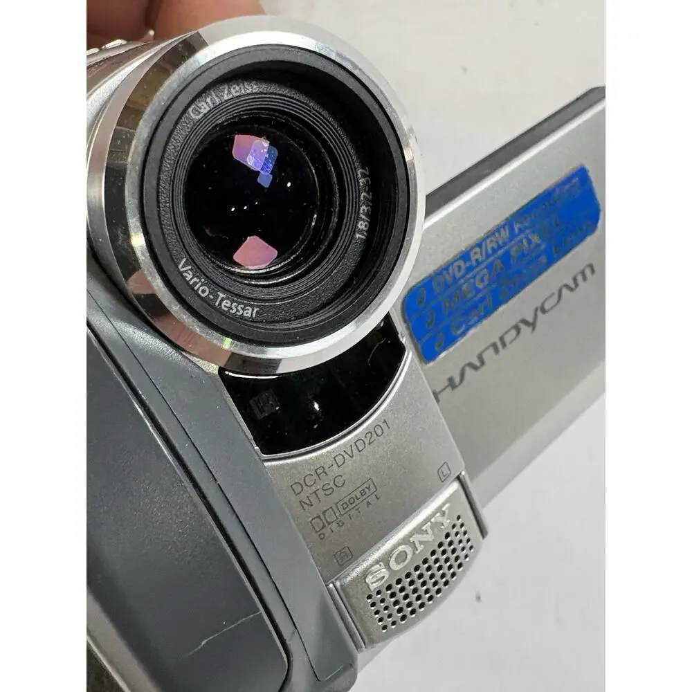 Sony DCR-DVD201 Handycam DVD Camcorder Tested Powers On Bag Charger Bundle